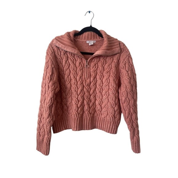 Sincerly Jules Sweaters - Pink Sincerely Jules Quarter Zip Sweater